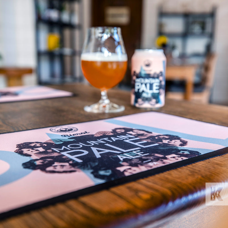 Bar-Mat - Mountain Pale Ale brand printed on a bar mat