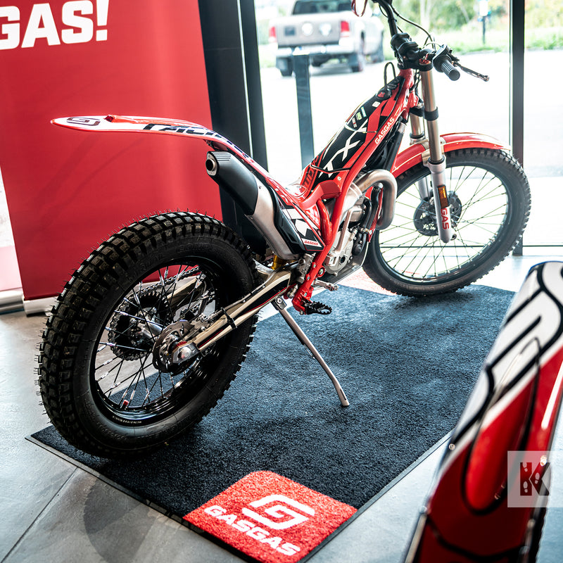 Jet-Print Light - GasGas branded mats, designed to showcase dirt-bikes in a showroom