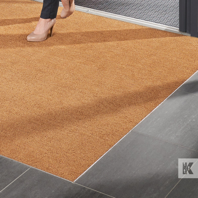 Coir-Mat - Plain natural mat fitted in a recess