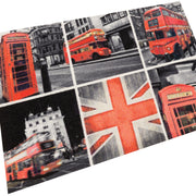 Jet-Print Event - England themed door mat, featuring the union flag, post box and London bus