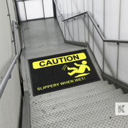 Jet-Print Hi-Vis - Slippery when wet hi-vis printed safety message