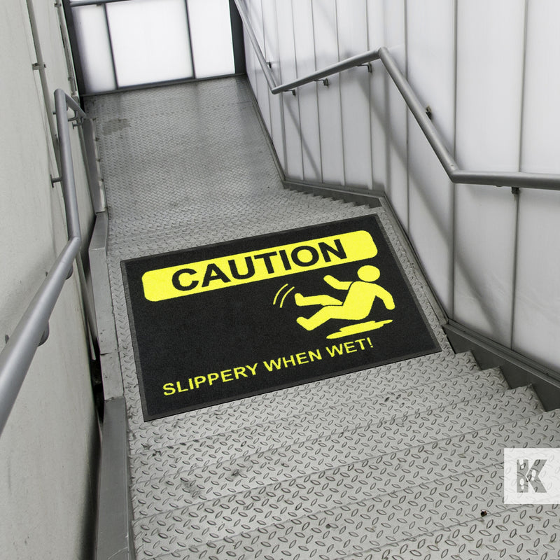 Jet-Print Hi-Vis - Slippery when wet hi-vis printed safety message