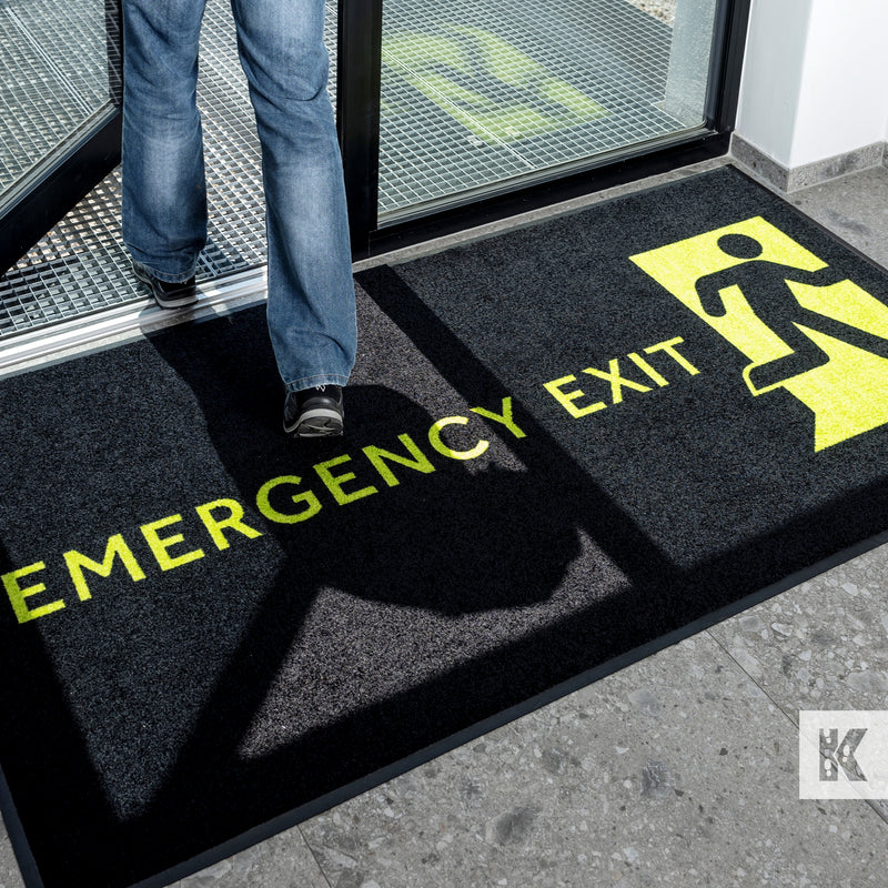 Jet-Print Hi-Vis - Emergency Exit hi-vis printed safety message