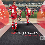 Jet-Print Outdoor - Rugby players running out onto the pitch across a branded tunnel mat