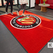 Jet-Print Plus - Big red reception mat with football branding