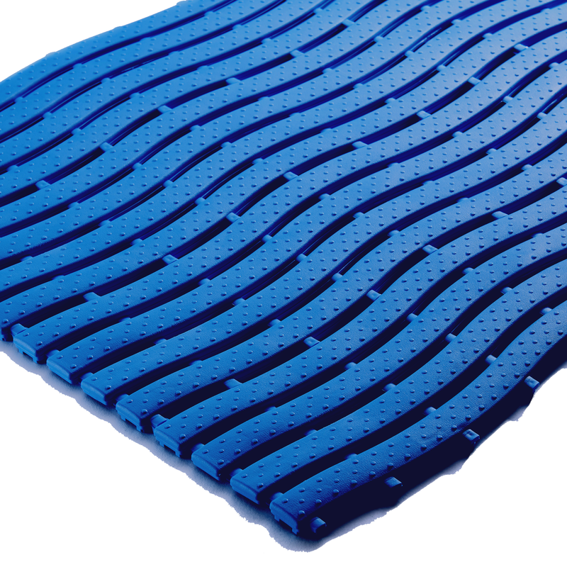 Dark blue poolside matting section