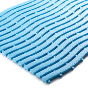 Pale blue matting for poolside