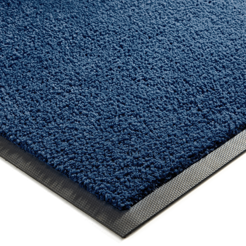 Kleen-Cooler Mat - Close up of the corner detail of a Navy blue mat
